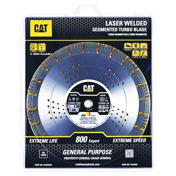 Caterpillar 800 Expert Segmented Laser Welded Hard Material Diamond Blade 18-In 450mm DA34010U - main